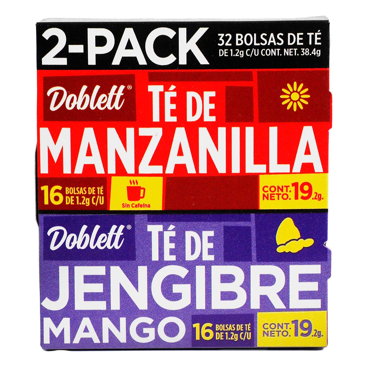 2 Pack Té Doblett Manzanilla/Jengibre Mango 38.4g