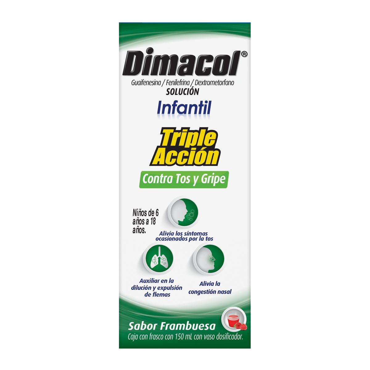 Dimacol Infantil Jarabe para La Tos Triple Acción 150 ml