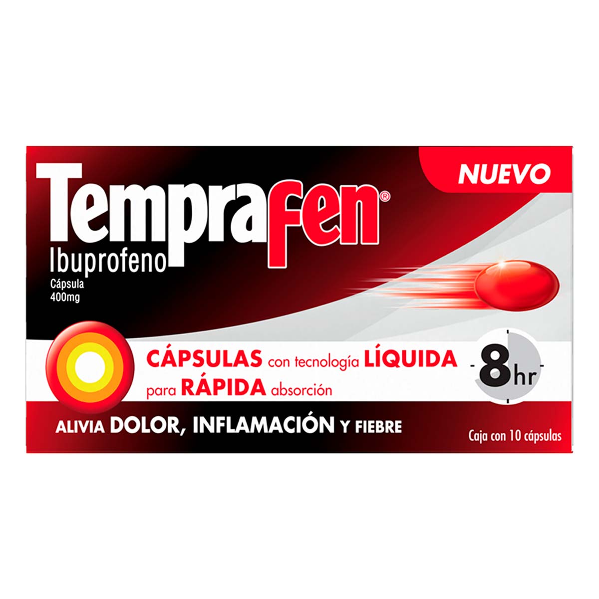 Temprafen ibuprofeno 400 mg caja con 10 capsulas liquidas