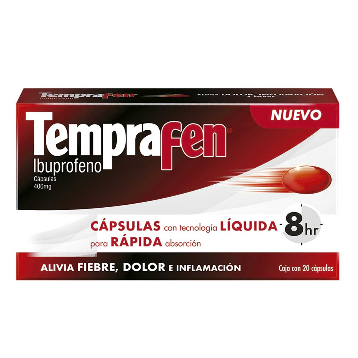 Temprafen ibuprofeno 400 mg caja con 20 capsulas liquidas