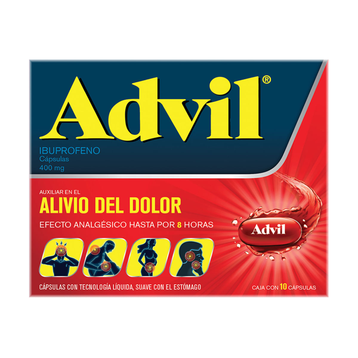 Capsulas Advil Analgésico 400mg