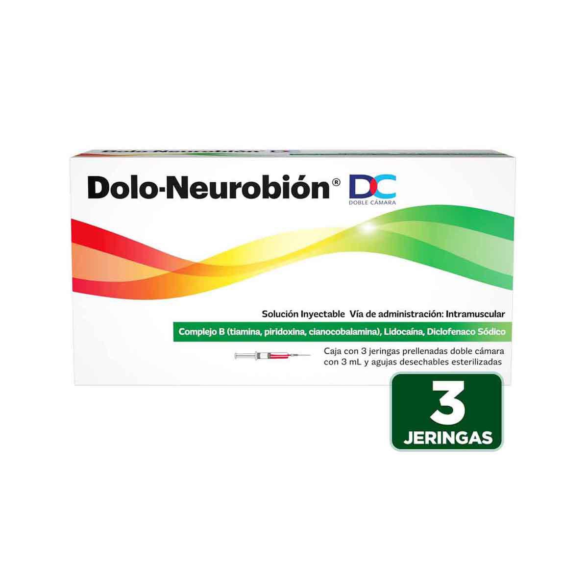 Dolo-Neurobión DC Diclofenaco caja con 3 jeringas prellenadas doble cámara con 3ml
