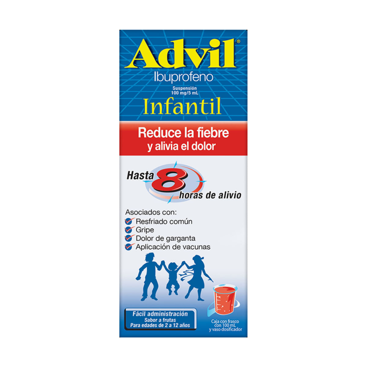 Suspensión Infantil Advil 100mg/5ml Frasco con 100ml