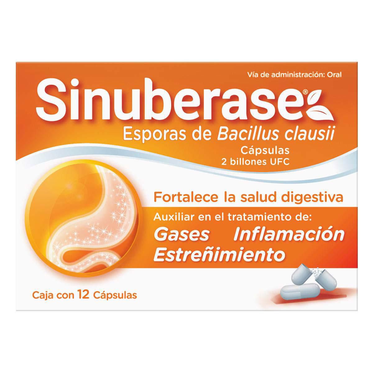 Sinuberase Probióticos 2 billones de UFC 12 Cápsulas