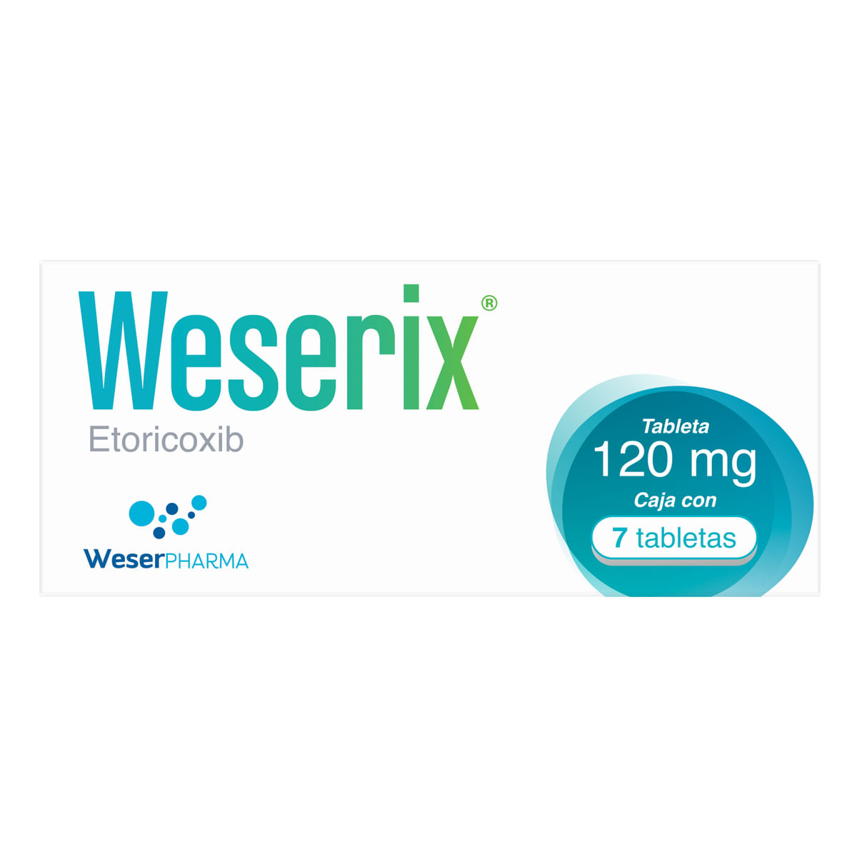 Weserix Etoricoxib 120mg con 7 Tabletas