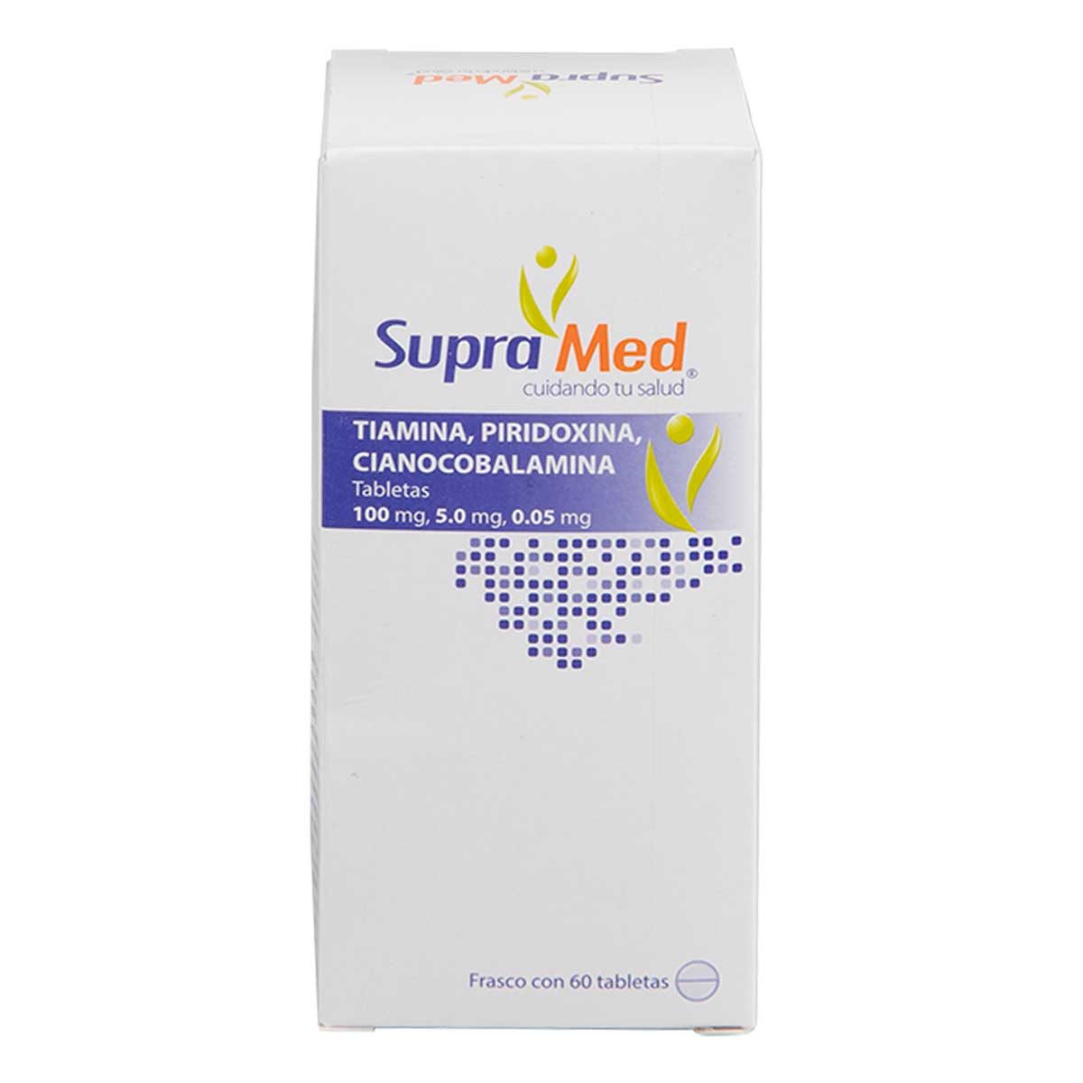 Tabletas SupraMed Tiamina/Piridoxina/Cianocobalamina Frasco con 60 Tabletas