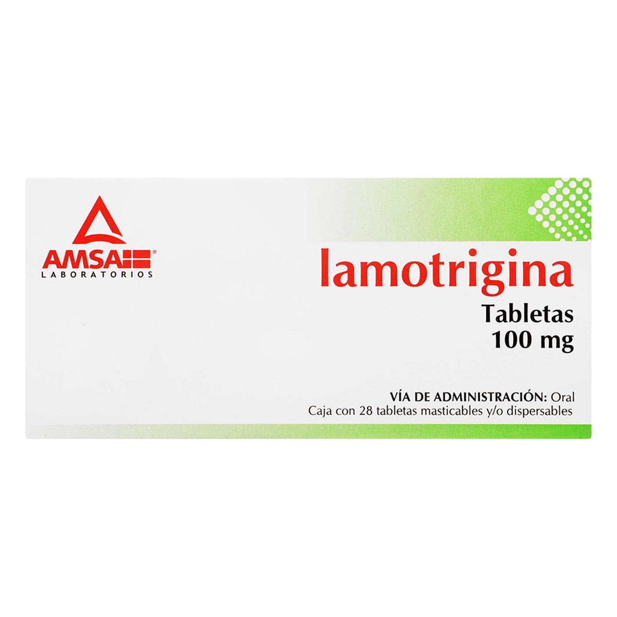 Tabletas Genéricas Lamotrigina 100mg Caja con 28 Tabletas