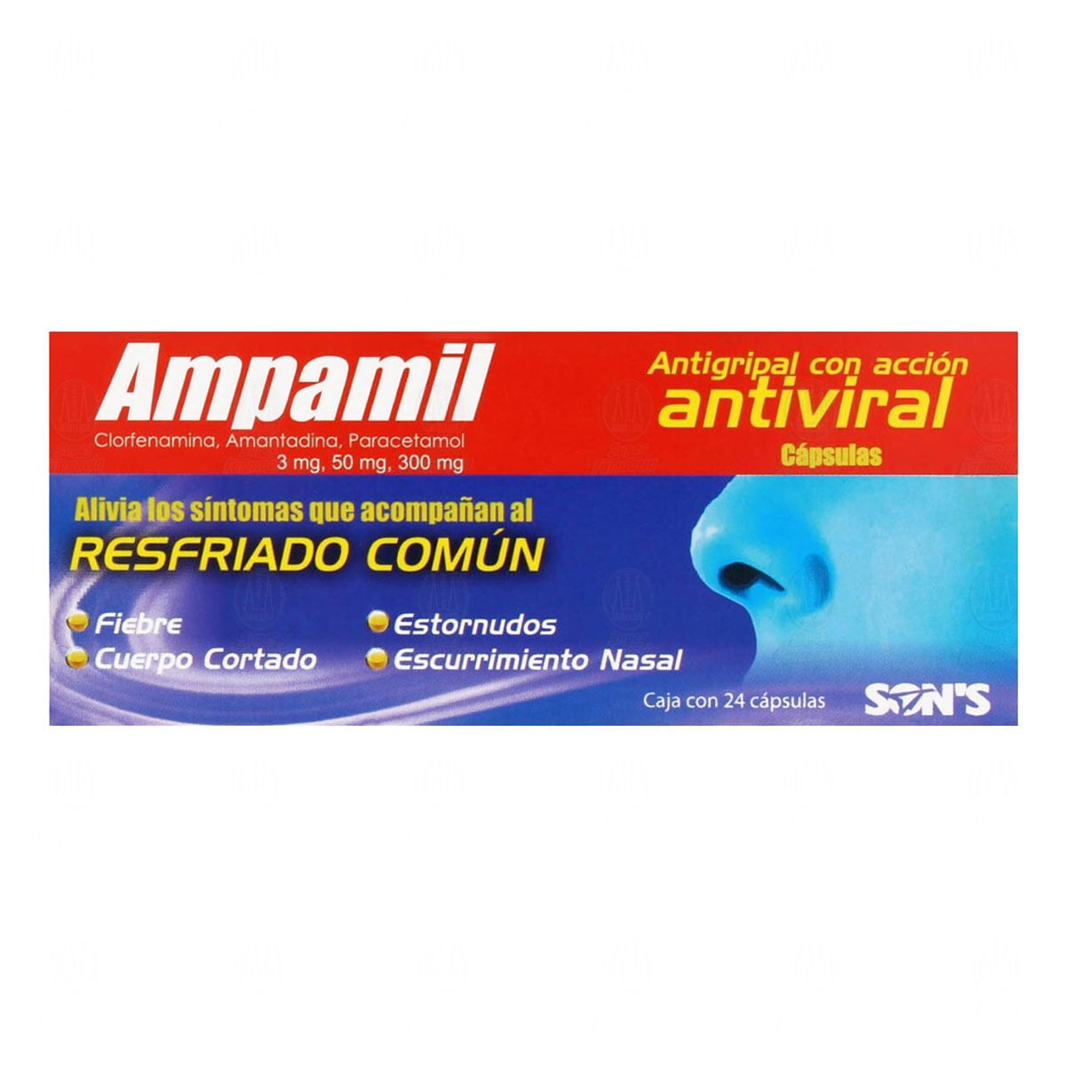Cápsulas Ampamil Antigripal Caja con 24 Cápsulas