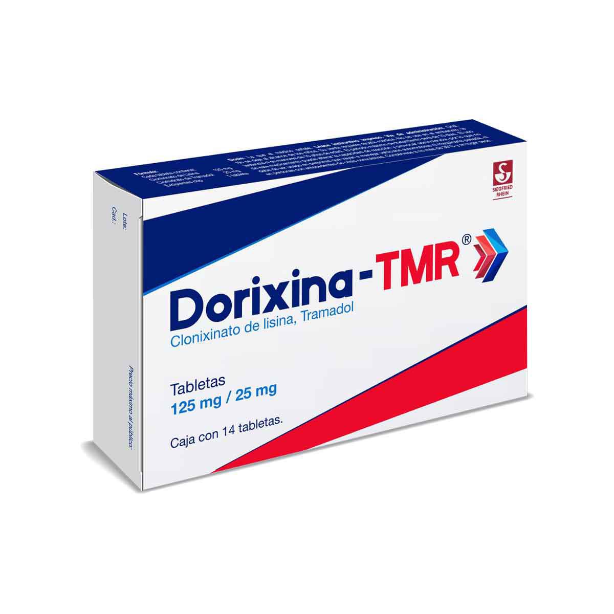 Dorixina-TMR 125 mg / 25 mg - Caja con 20 comprimidos (Clonixinato de Lisina y Clorhidrato de Tramadol)