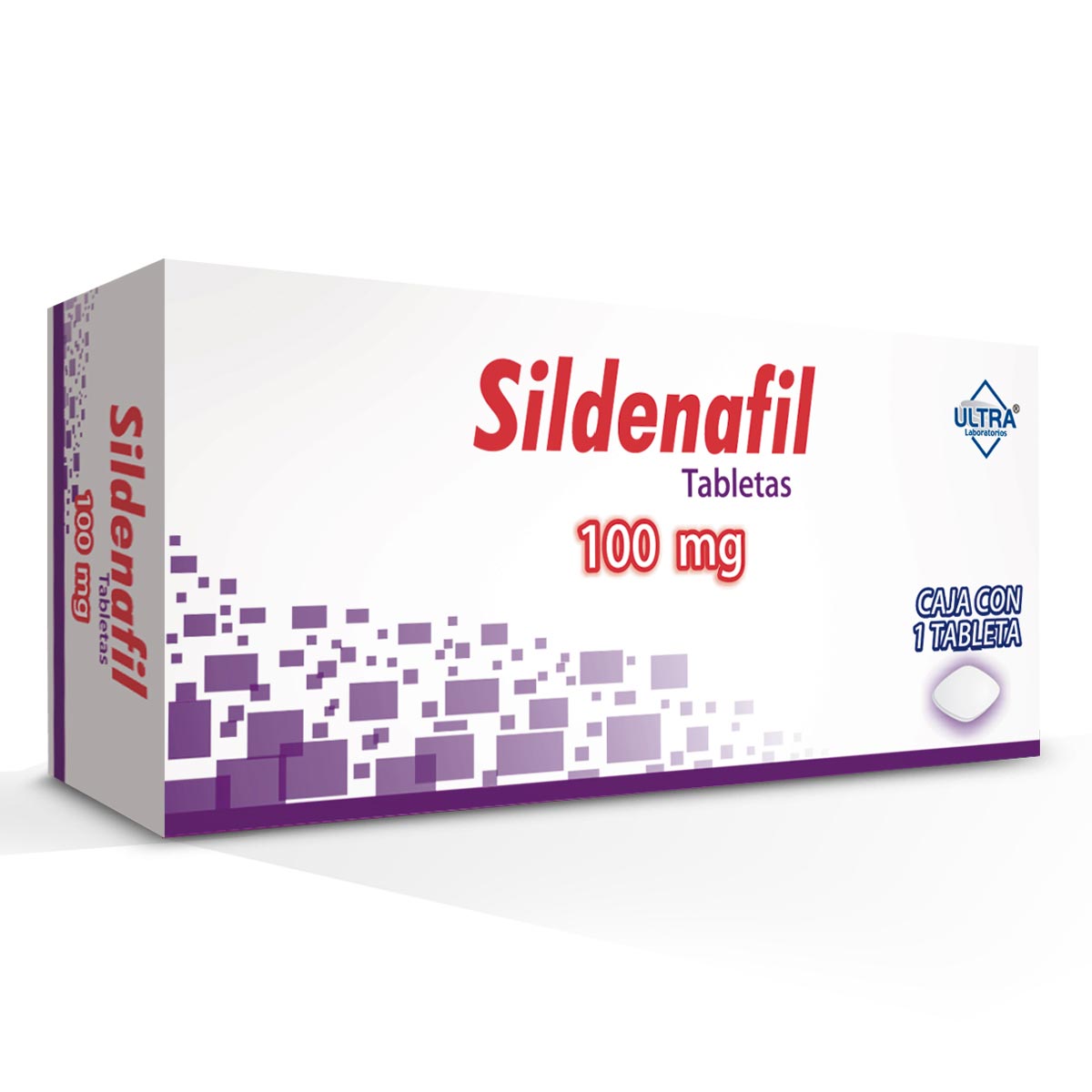 Tableta Genérica Sildenafil 100mg Caja con 1 Tableta