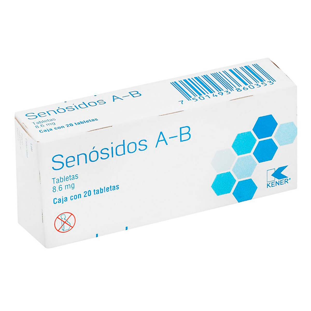 Tabletas Genéricas Senósidos A-B 8.6mg Frasco con 20 Tabletas