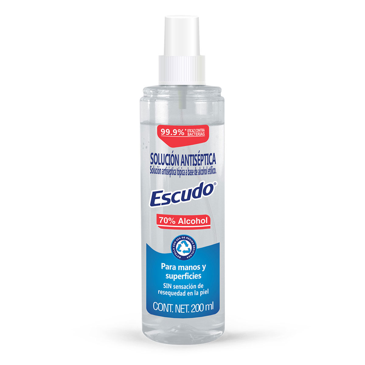 Escudo Solución Antiséptica A Base de Alcohol en Spray 1 Pieza de 200ml