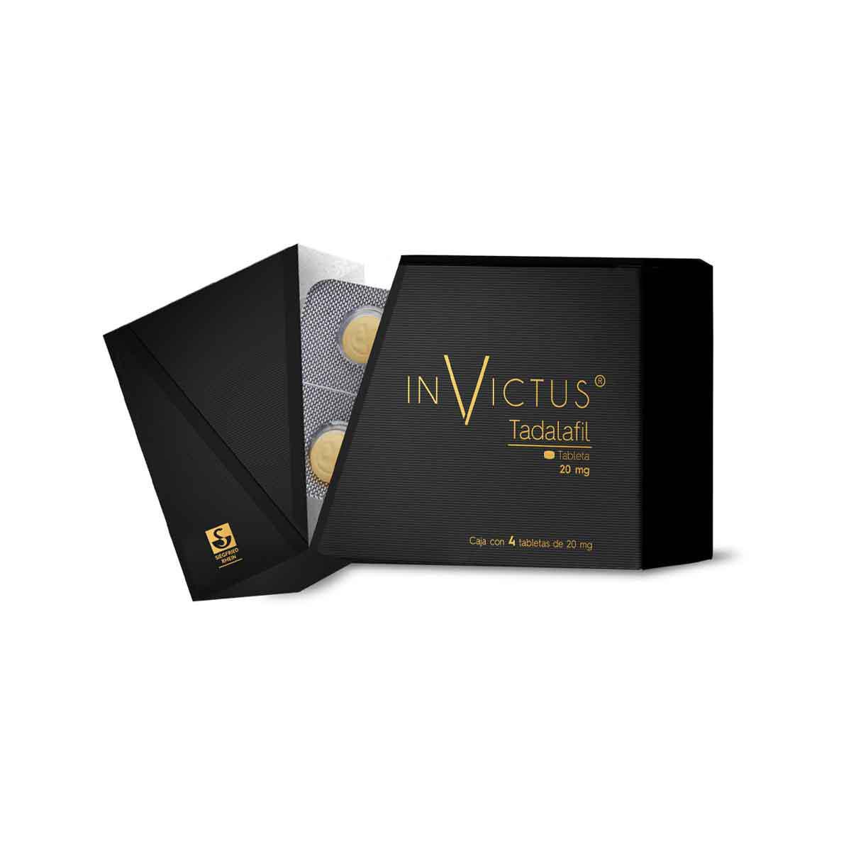 Invictus 20 mg - Caja con 4 tabletas (Tadalafil)