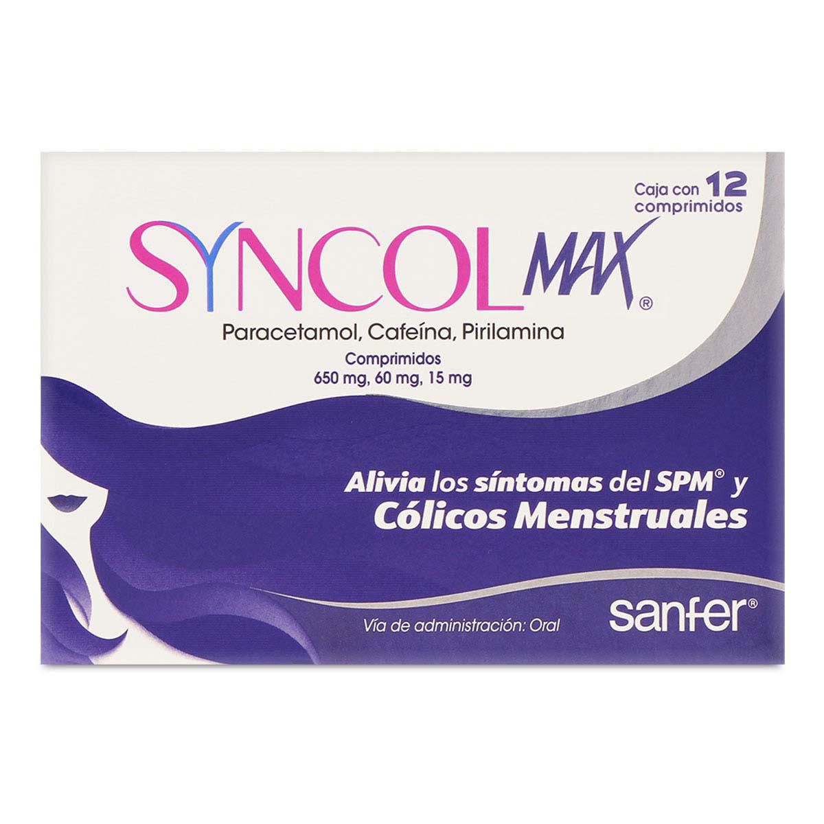 Comprimidos Syncol Max Oral Caja con 12. Comprimidos
