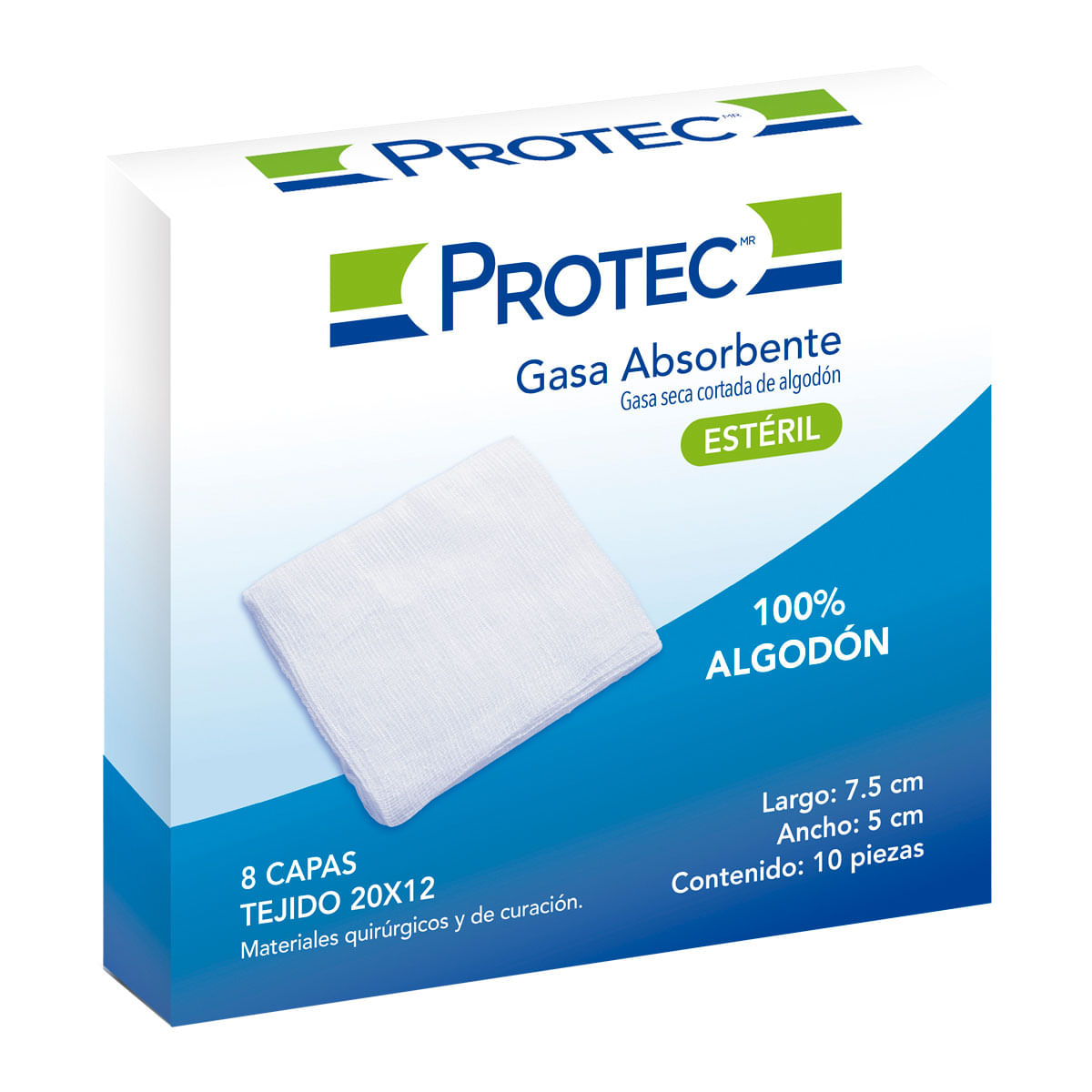 Gasas Protec (7.5cm x 5cm) 10 Gasas