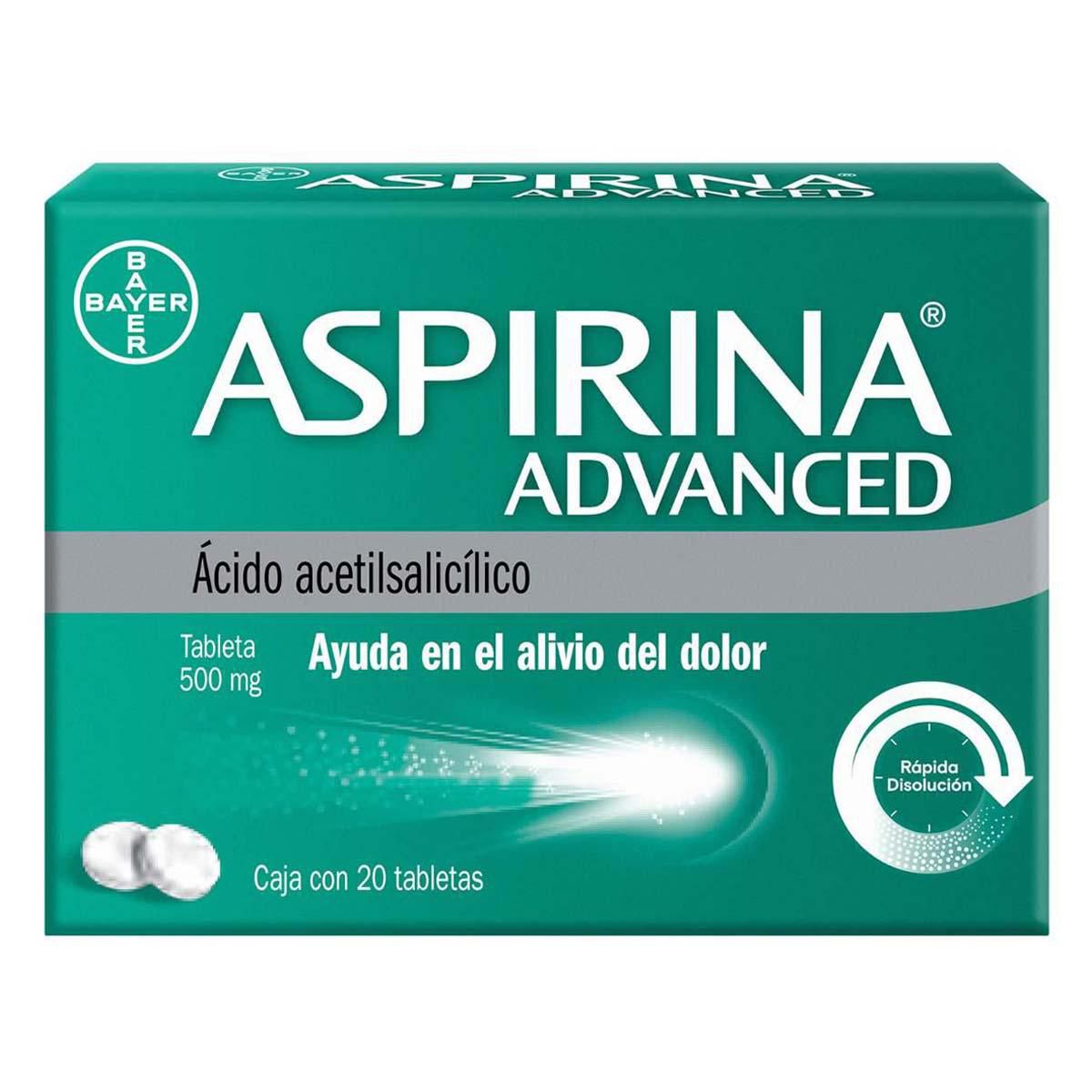 Aspirina Advanced Analgesico 20 Tabletas 500mg