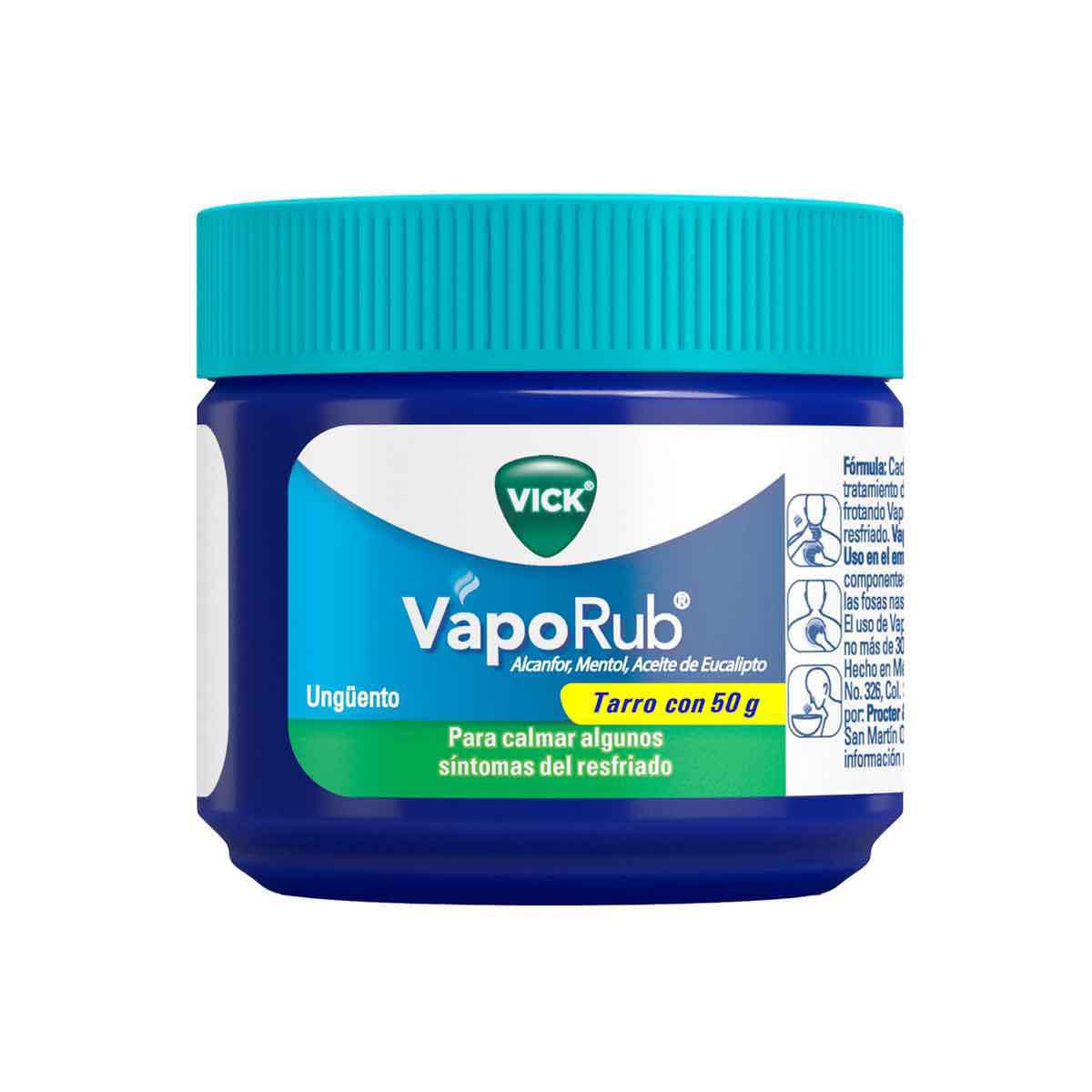 Vick VapoRub alivia rápido la congestión nasal para respirar mejor 50g