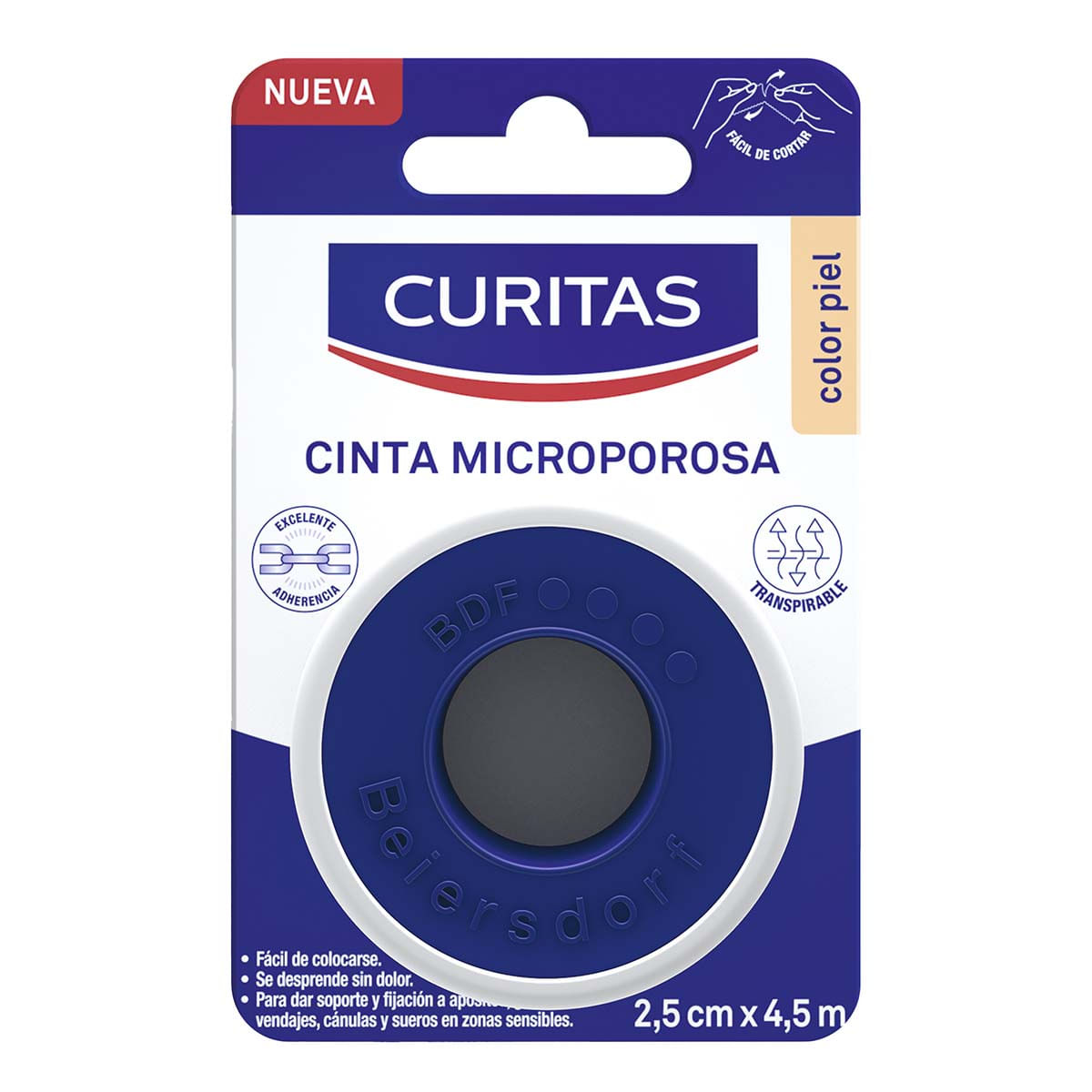 Cinta Microporosa Curitas Adhesiva Piel 1 Pieza