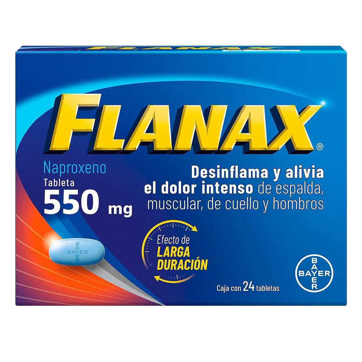Flanax Naproxeno Desinflamatorio Caja con 24 Tabletas 550 mg