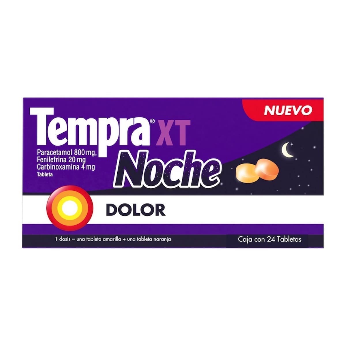 Analgésico Tempra XT Noche Caja con 24 tabletas
