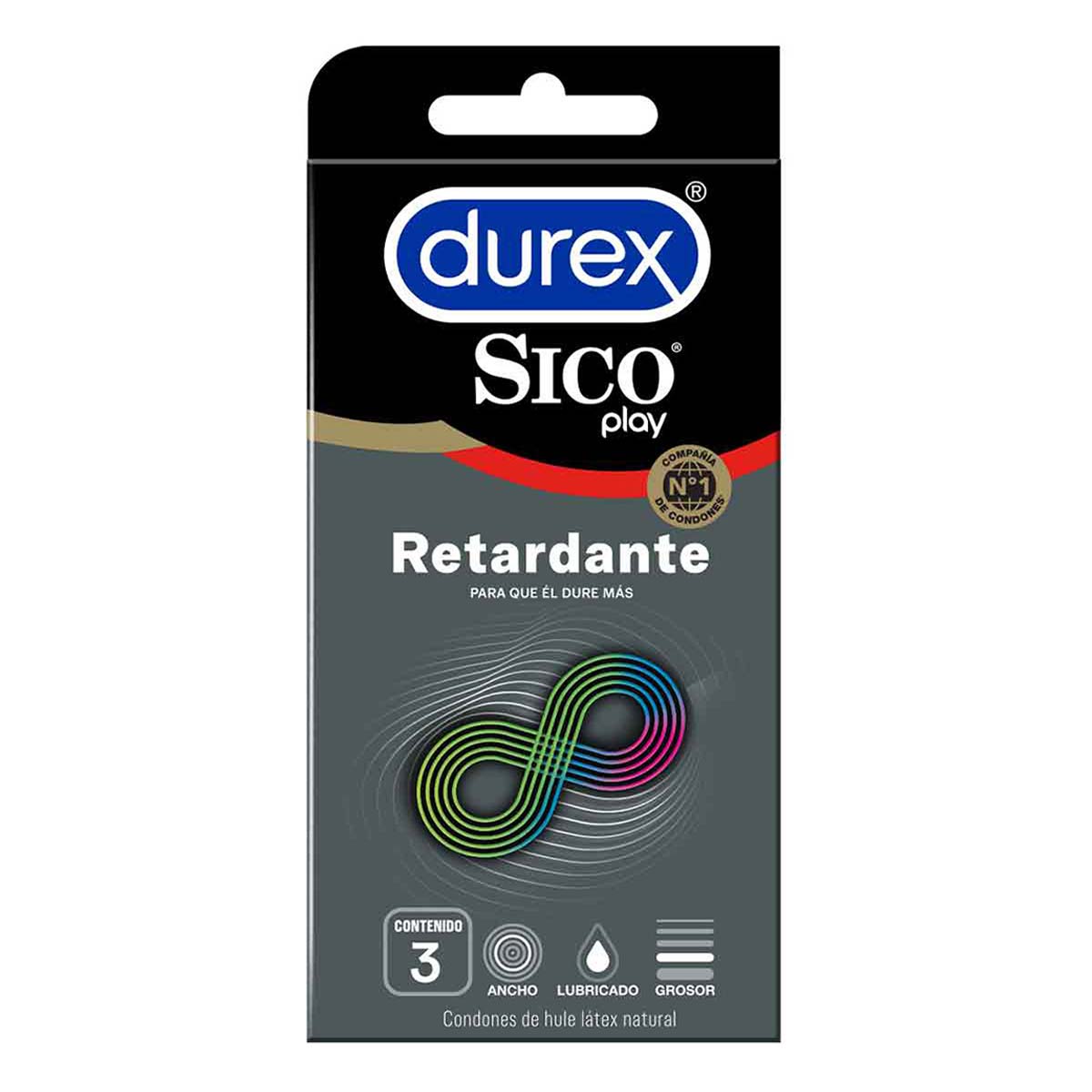 Condones Retardantes Durex by Sico Play de 3 piezas