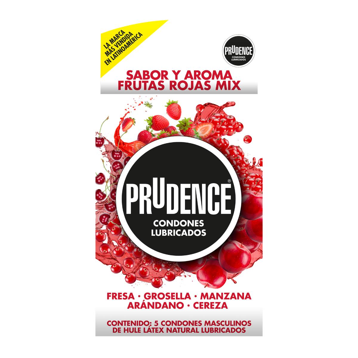 Preservativos Prudence Sabor y Aroma Frutos Rojas Mix 5 Piezas