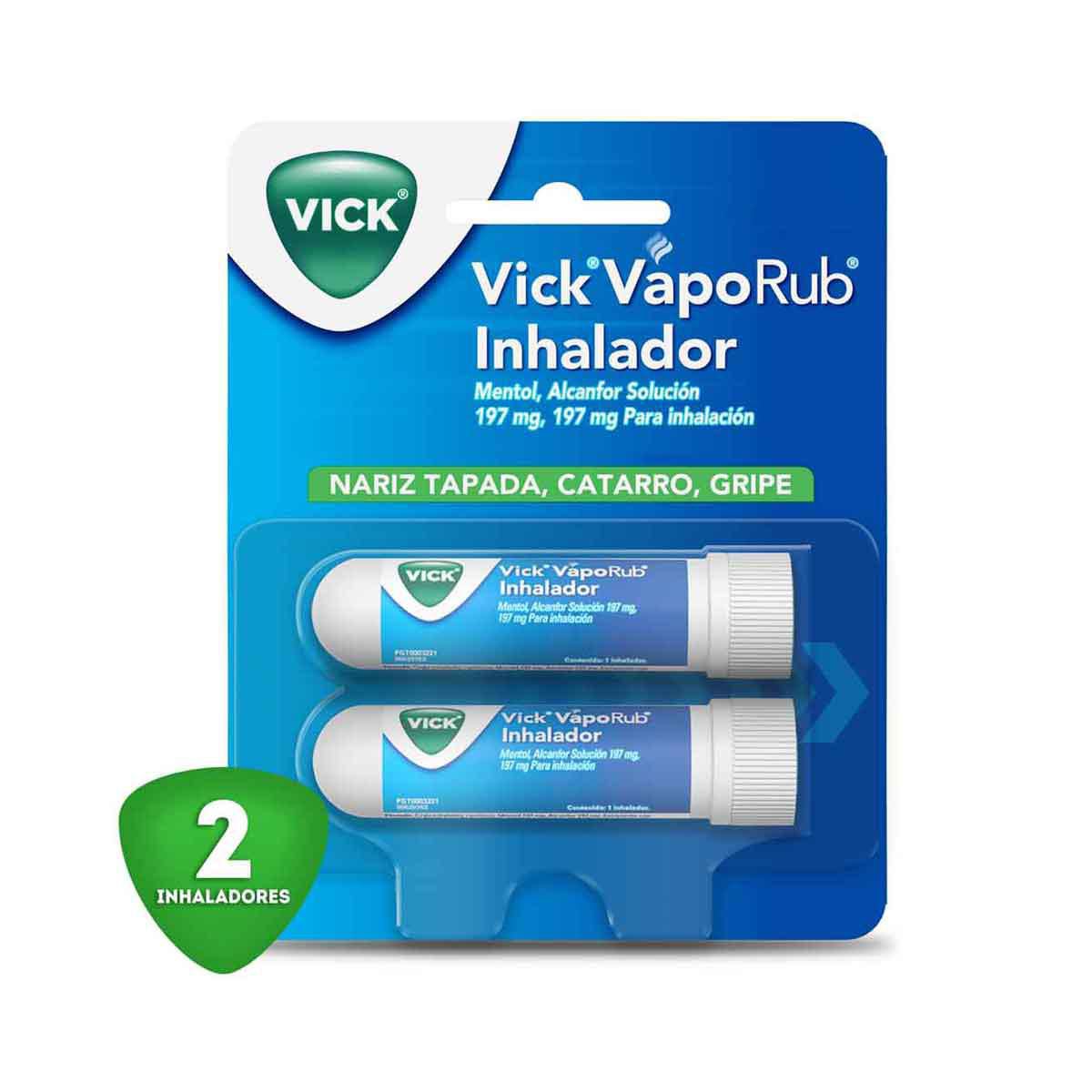 Inhalador Vick VapoRub alivia rápido la congestión nasal 2 Inhaladores