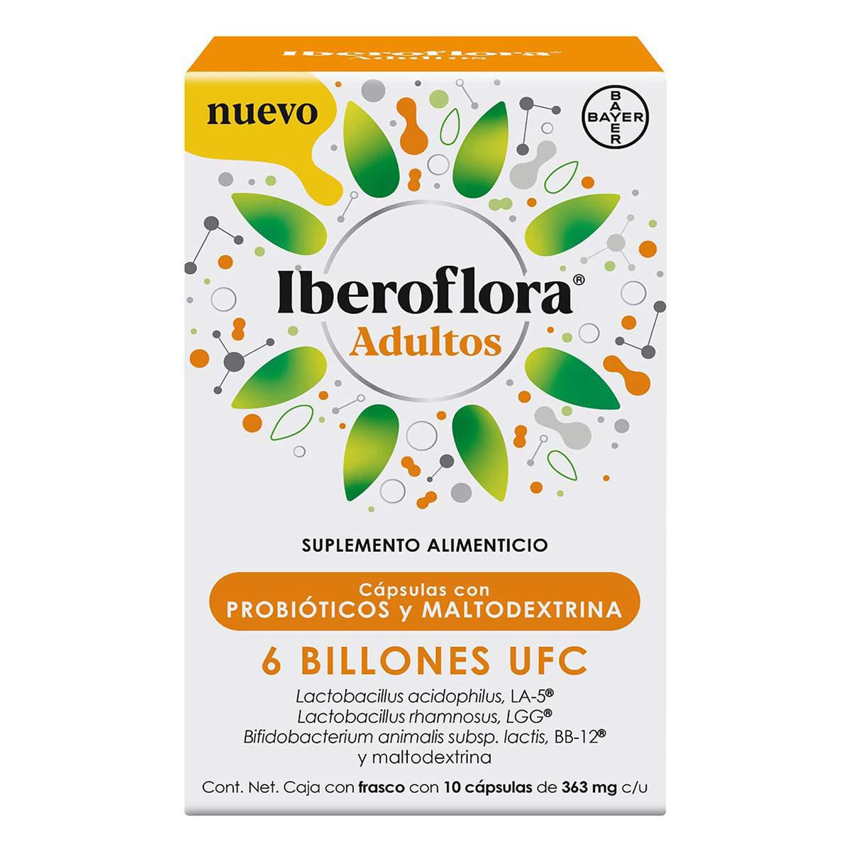 Cápsulas Iberoflora con Probióticos y Maltodextrina 10 Piezas