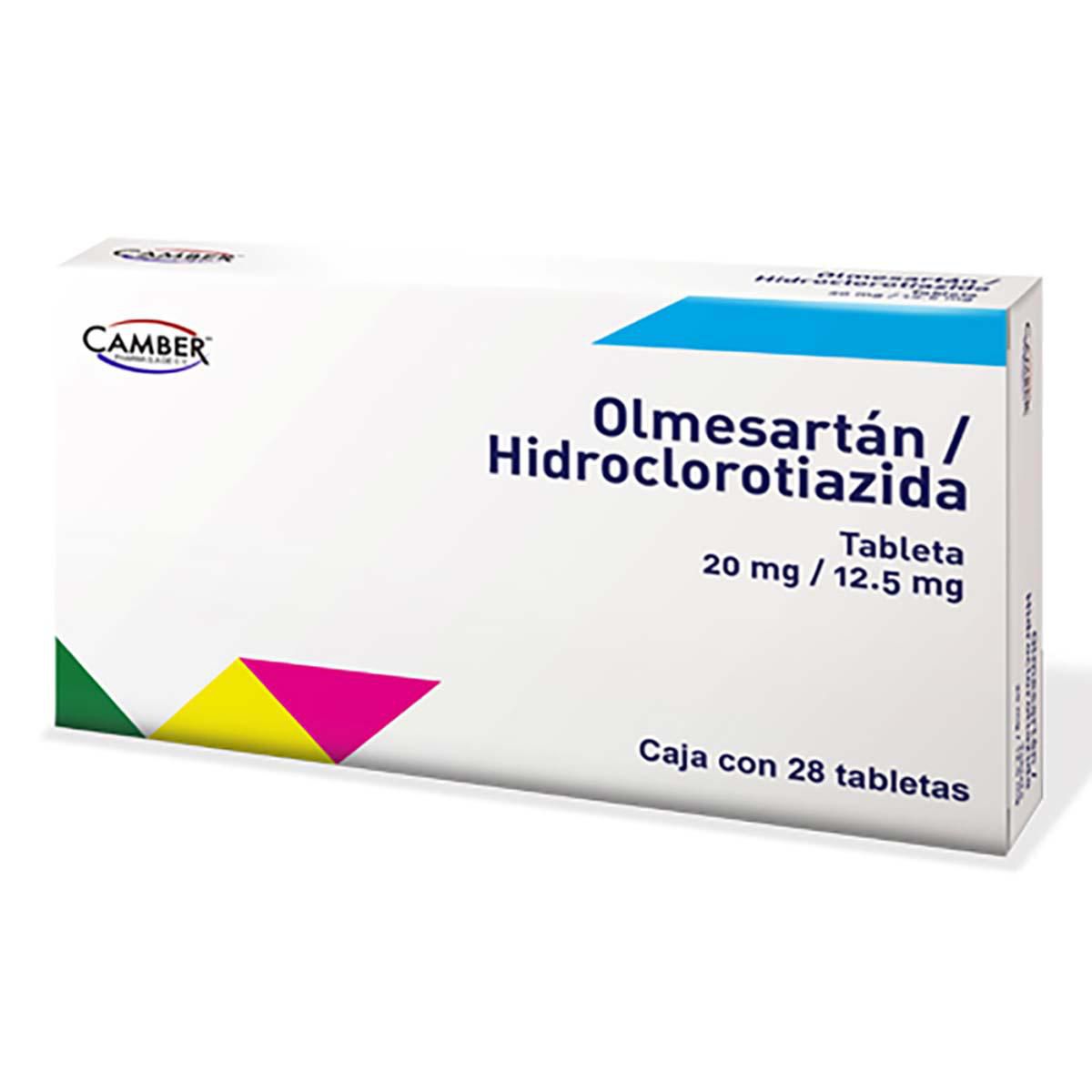 Tabletas Olmesartán/Hidroclorotiazida 20/12.5mg 28 Unidades
