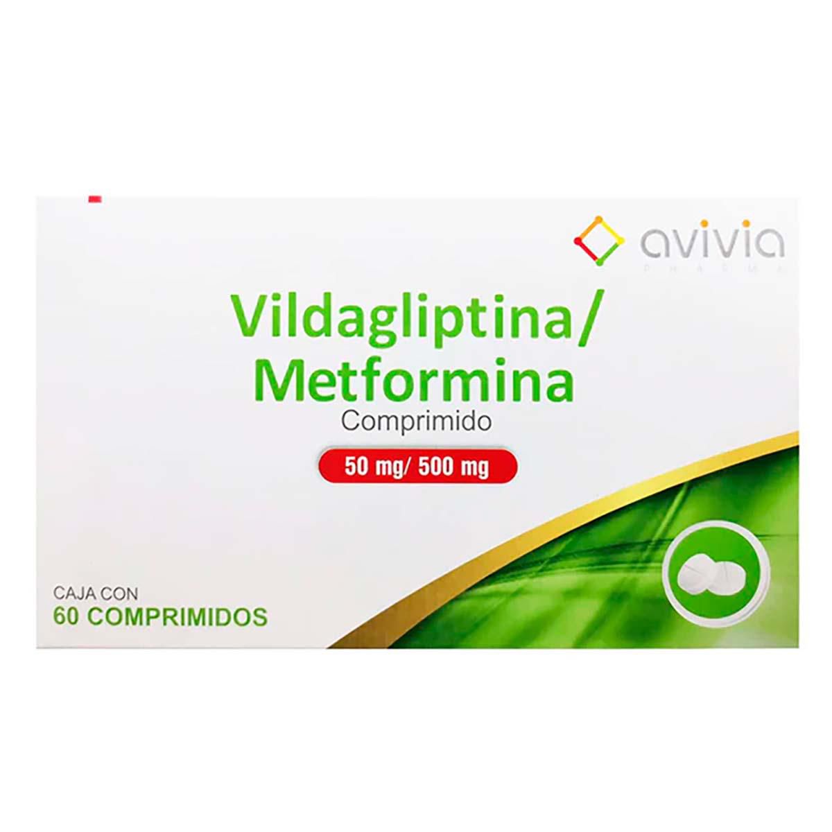 Vildagliptina/Metformina 50mg/500mg 60 Comprimidos