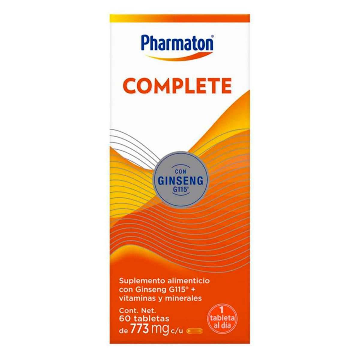 Pharmaton Complete Suplemento Alimenticio para Adultos, 60 Tabletas.