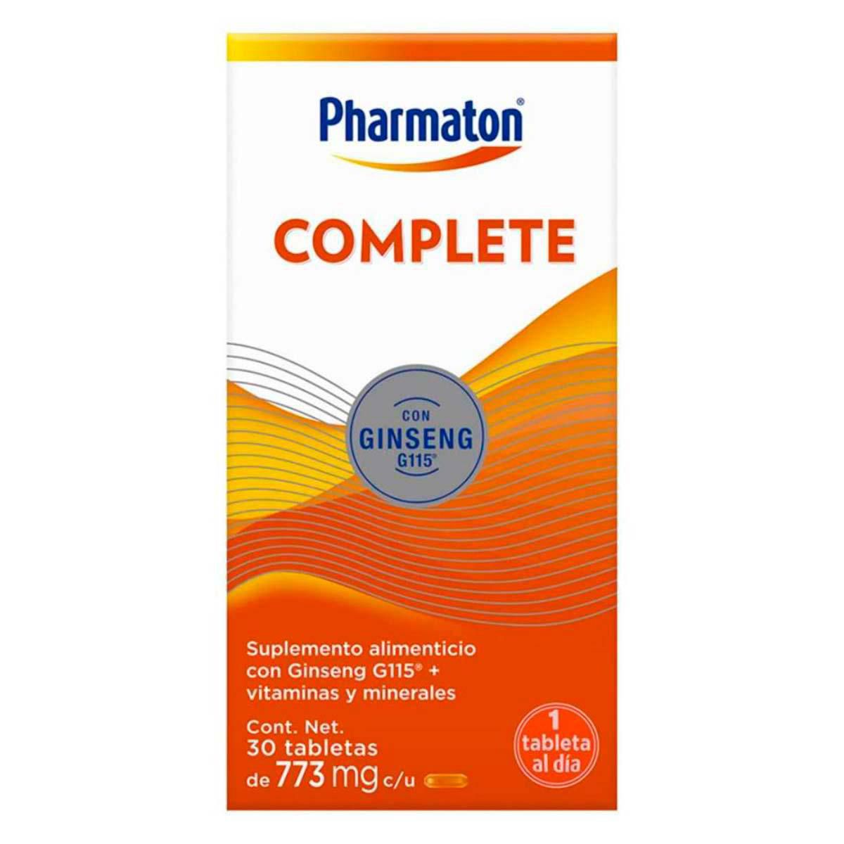 Pharmaton Complete Suplemento Alimenticio para Adultos, 30 Tabletas.