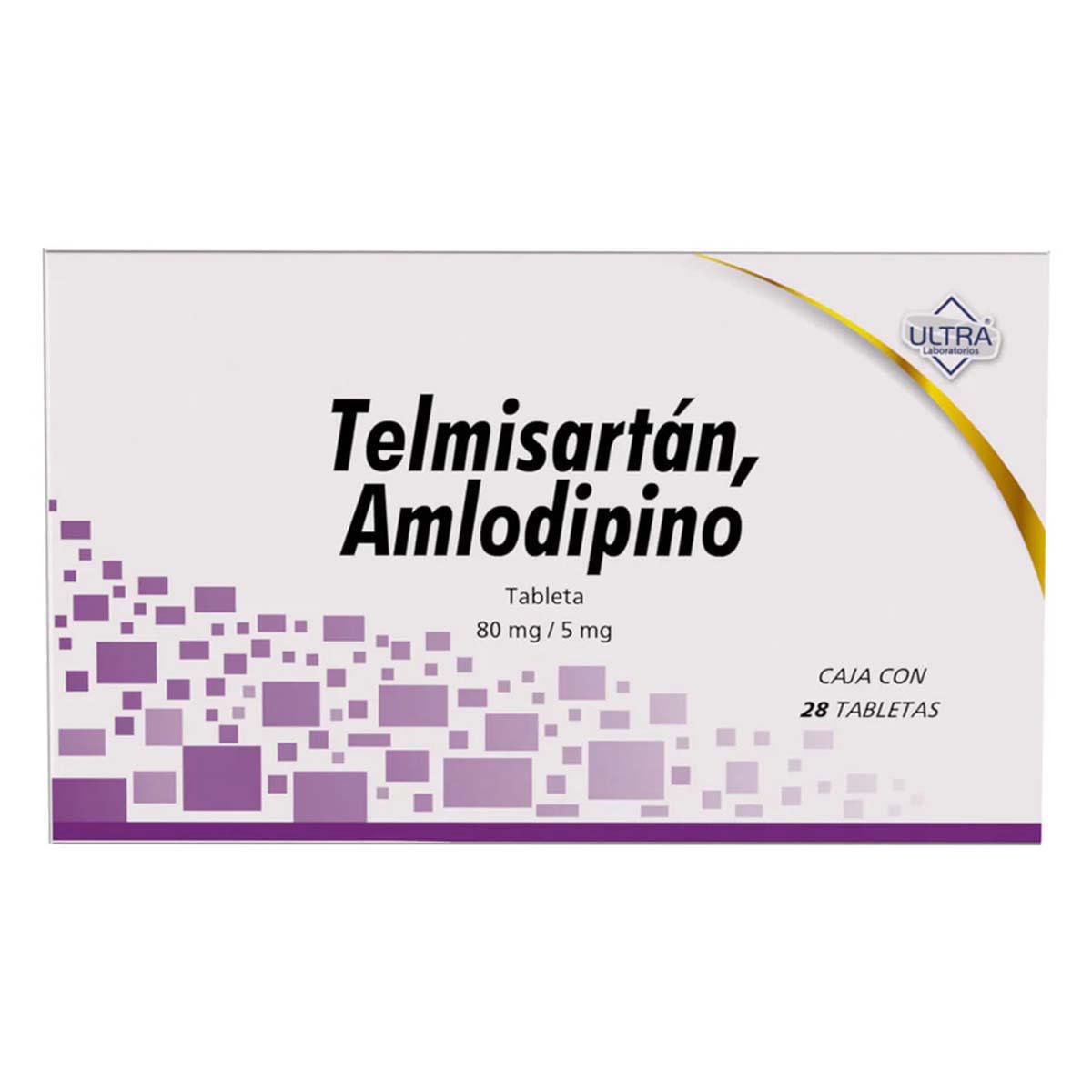 Telmisartán/Amlodipino 80mg/5mg 28 Tabletas