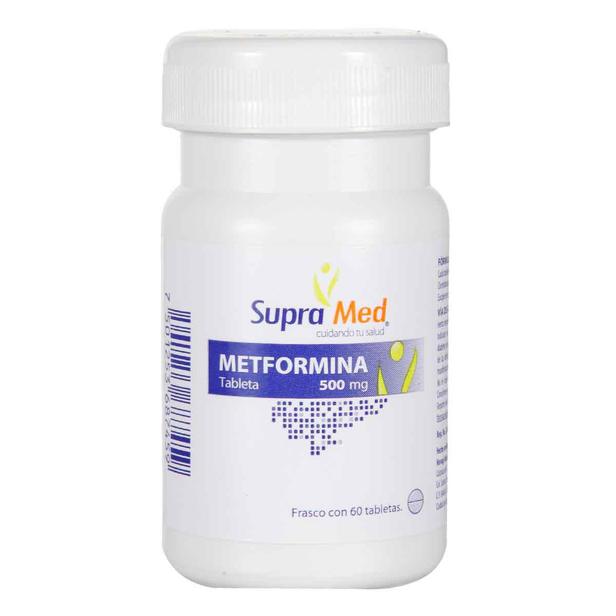 Tabletas Metformina 500mg Gi SupraMed 60 Unidades