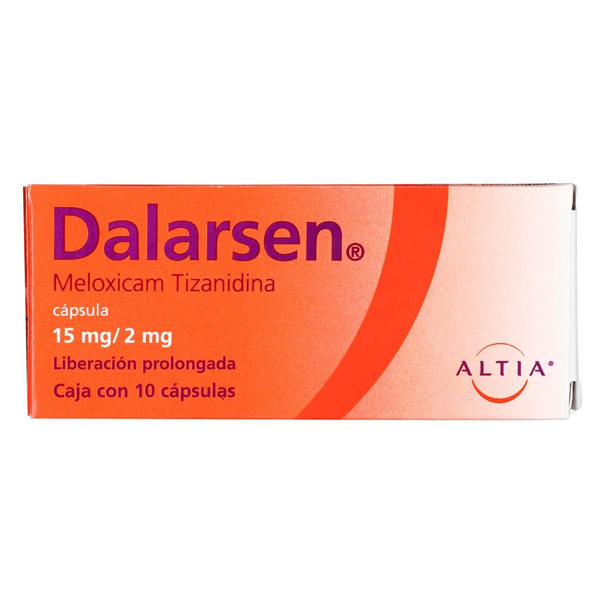 Cápsulas Dalarsen Meloxicam y Tizanidina15mg/2mg 10 Unidades
