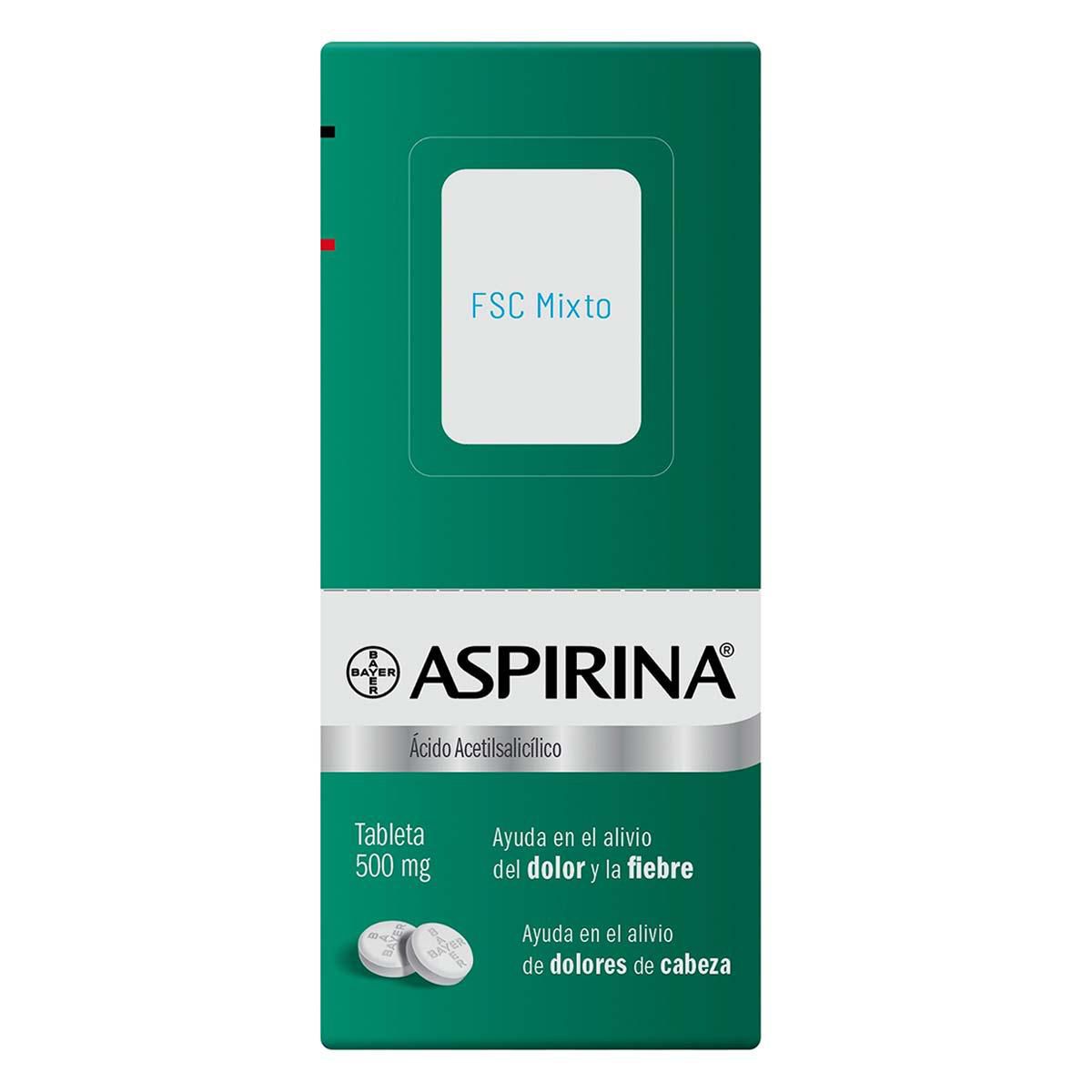 Pastillas Aspirina con 80 Tabletas 500mg