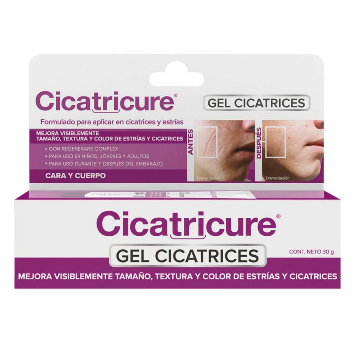 Gel Cicatricure Cicatrices y Estrías Mejora Textura y Color 30g