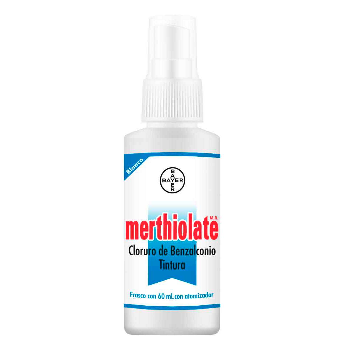 Tintura con Atomizador Merthiolate Blanco Antiséptico para Heridas Leves 60ml