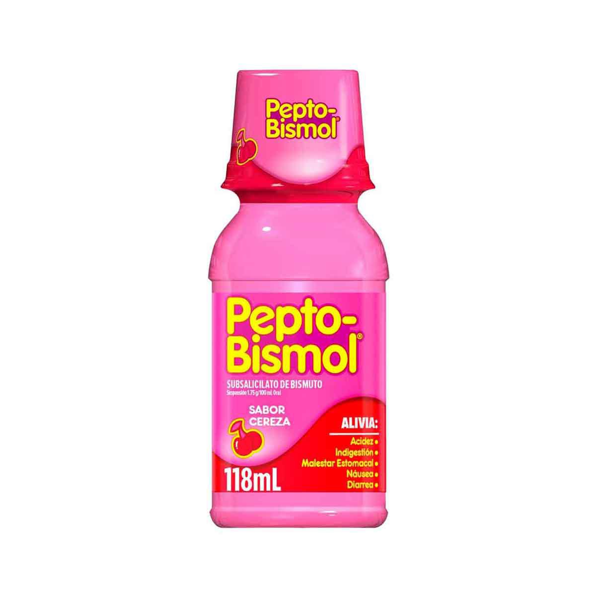 Antiácidos Pepto-Bismol Suspensión Sabor Cereza 118ml