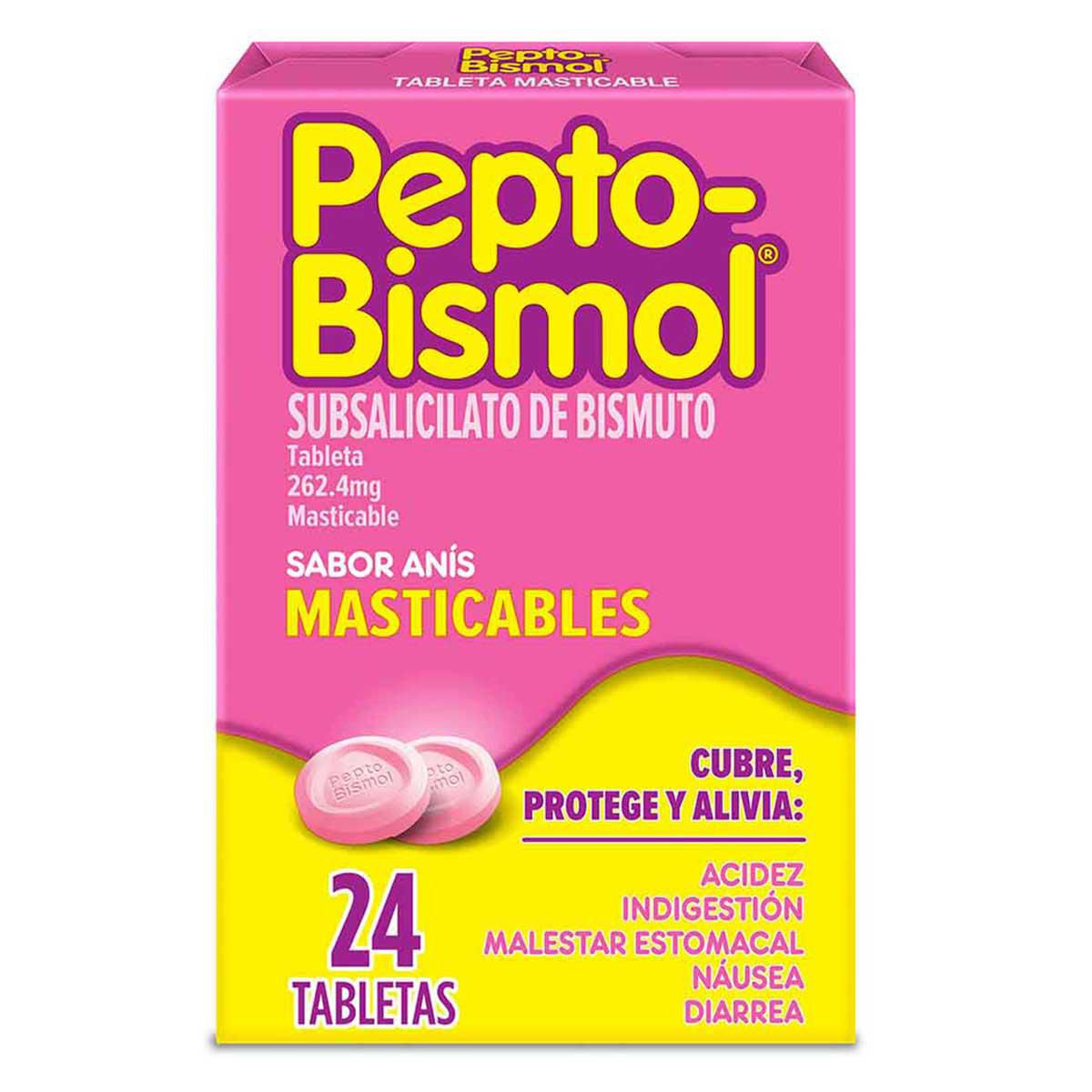 Antiácidos Pepto-Bismol Sabor Original 24 Tabletas Masticables