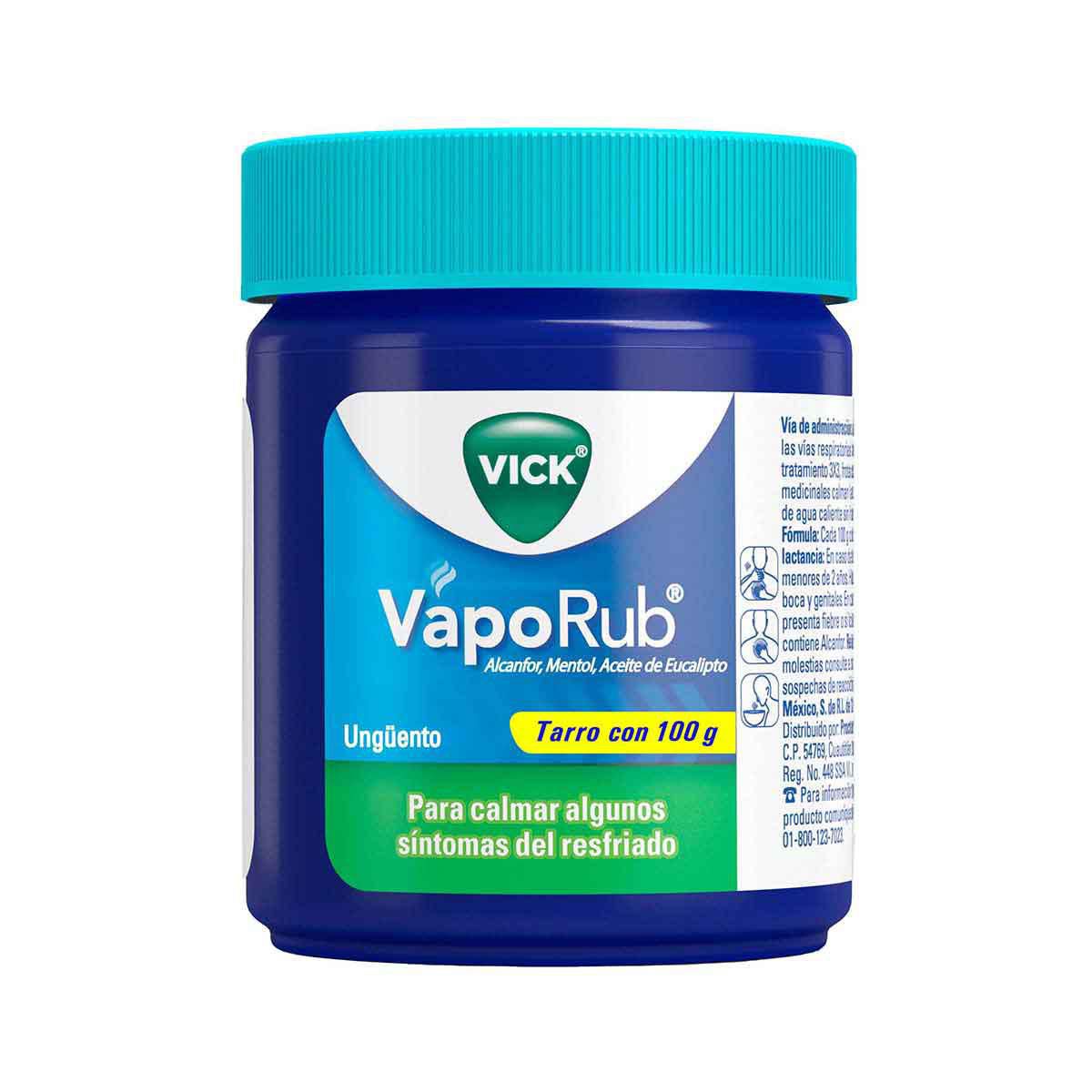 Vick VapoRub alivia rápido la congestión nasal para respirar mejor 100g