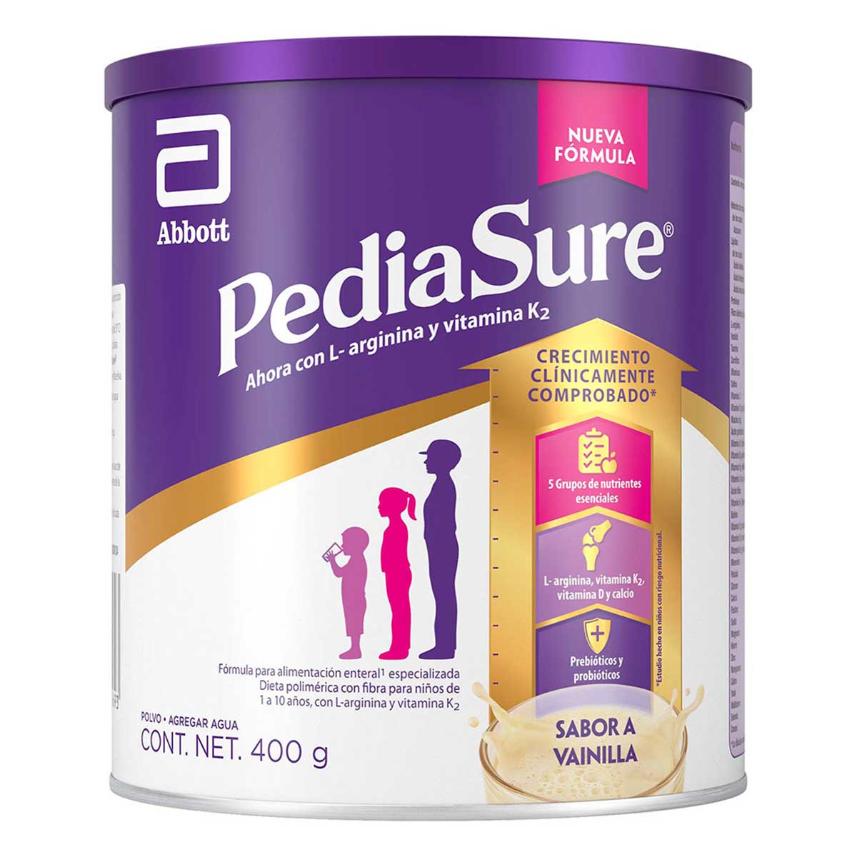 Suplemento Alimenticio Pediasure para Niños de 1 a 10 Años Vainilla 400g