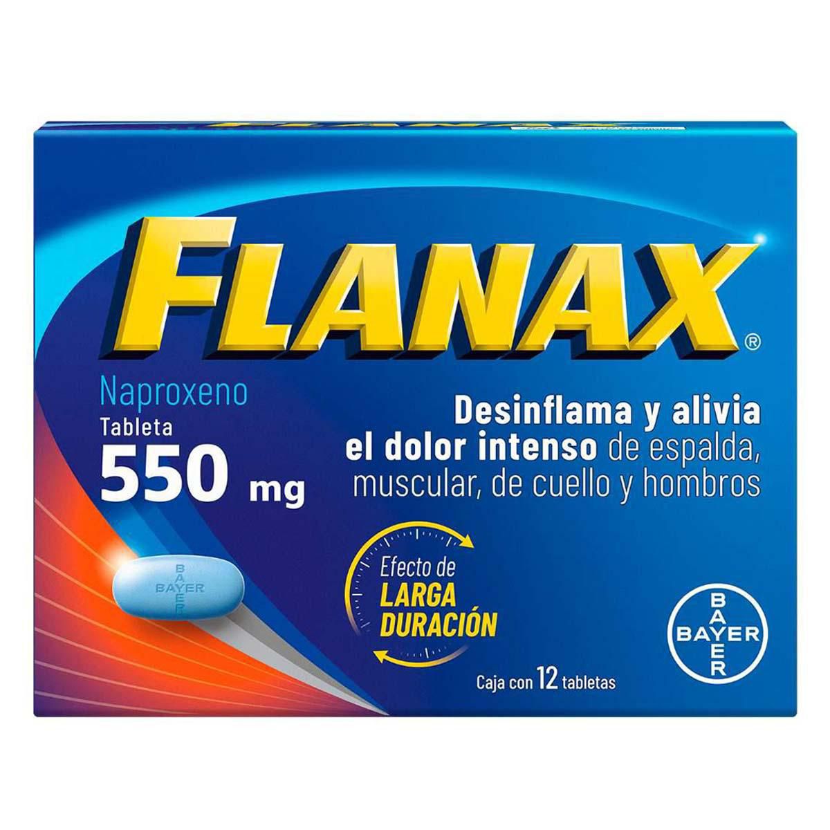 Flanax Naproxeno Desinflamatorio Caja con 12 Tabletas 550 mg