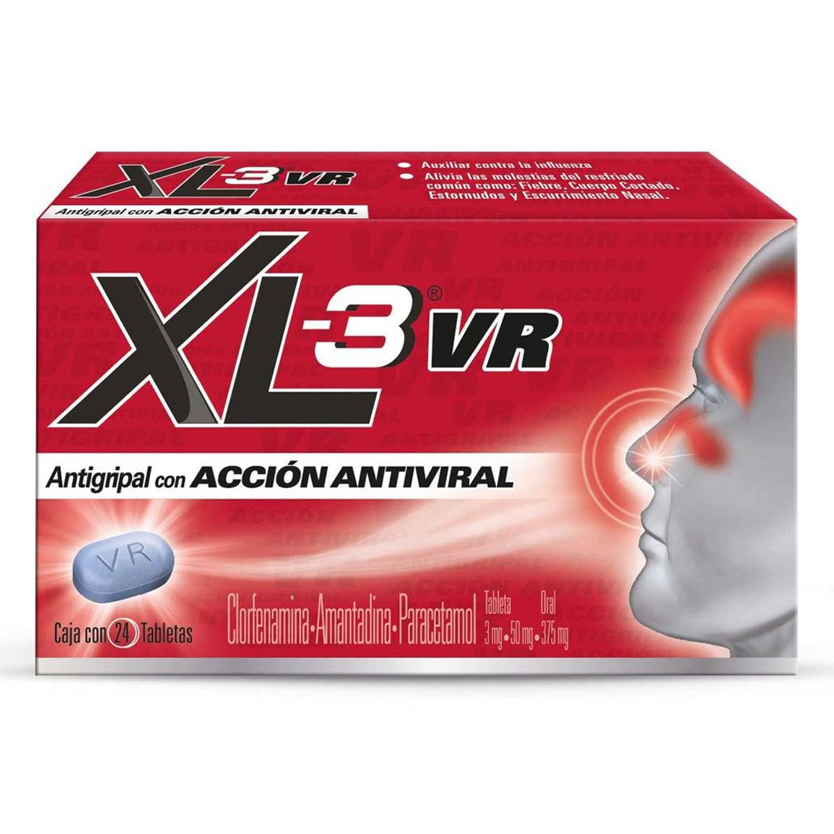 Tabletas XL-3 VR Antigripal Caja con 24 Tabletas