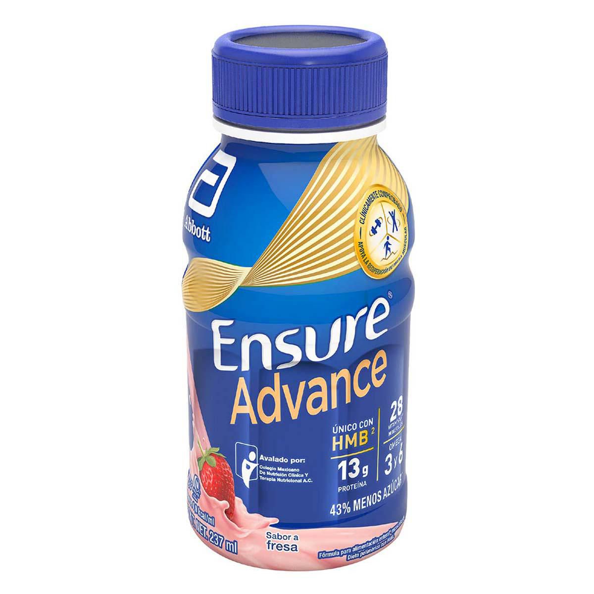Suplemento Alimenticio Ensure Advance Alimentación Especializada Fresa 237ml