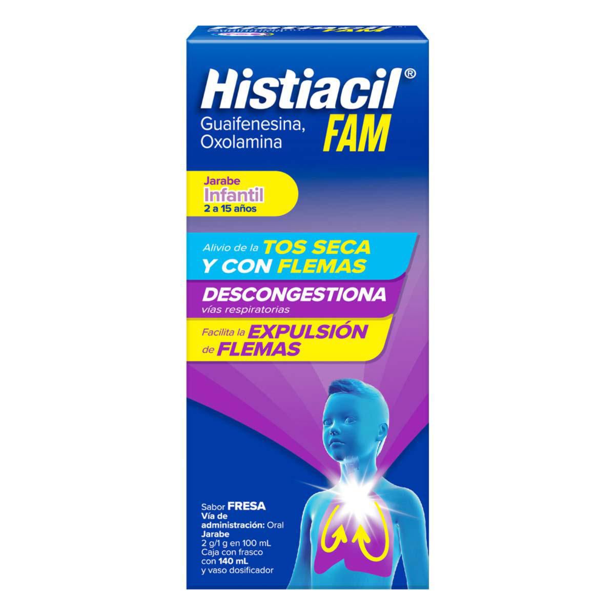 Histiacil FAM Jarabe Infantil Fresa 2 a 15 Años 140ml
