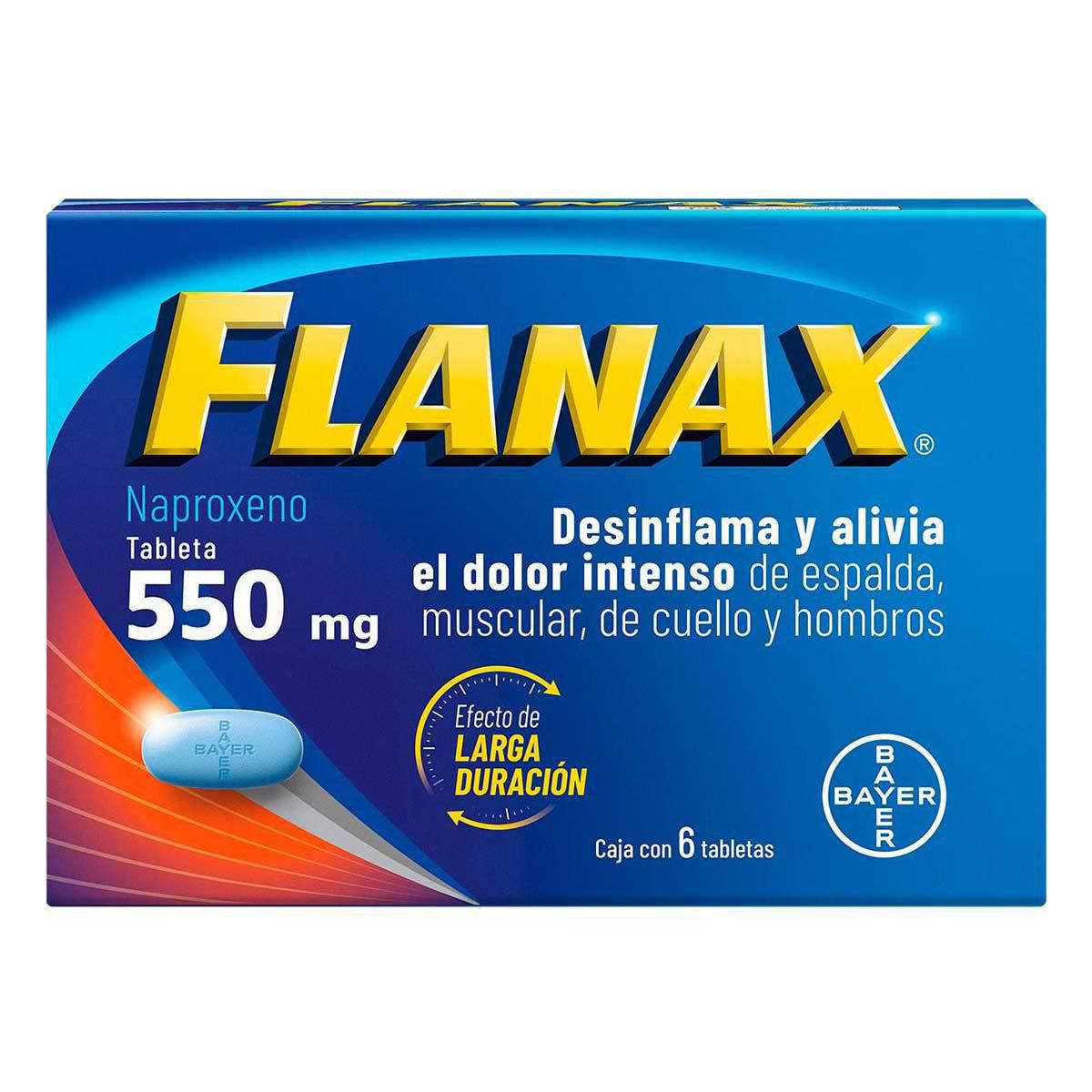 Flanax Naproxeno Desinflamatorio Caja con 6 Tabletas 550 mg
