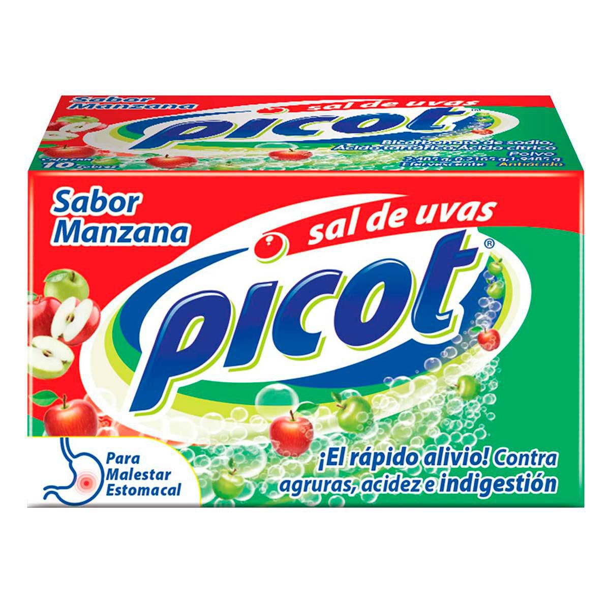 Antiácido Sal de Uvas Picot Efervescente Sabor Manzana 10 Sobres