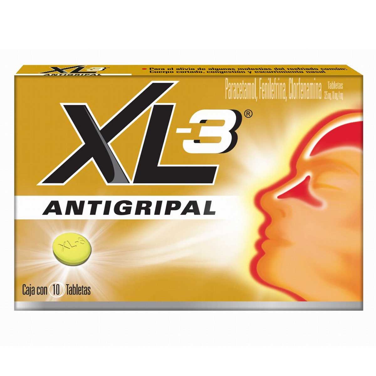 Tabletas XL-3 Antigripal Caja con 10 Tabletas