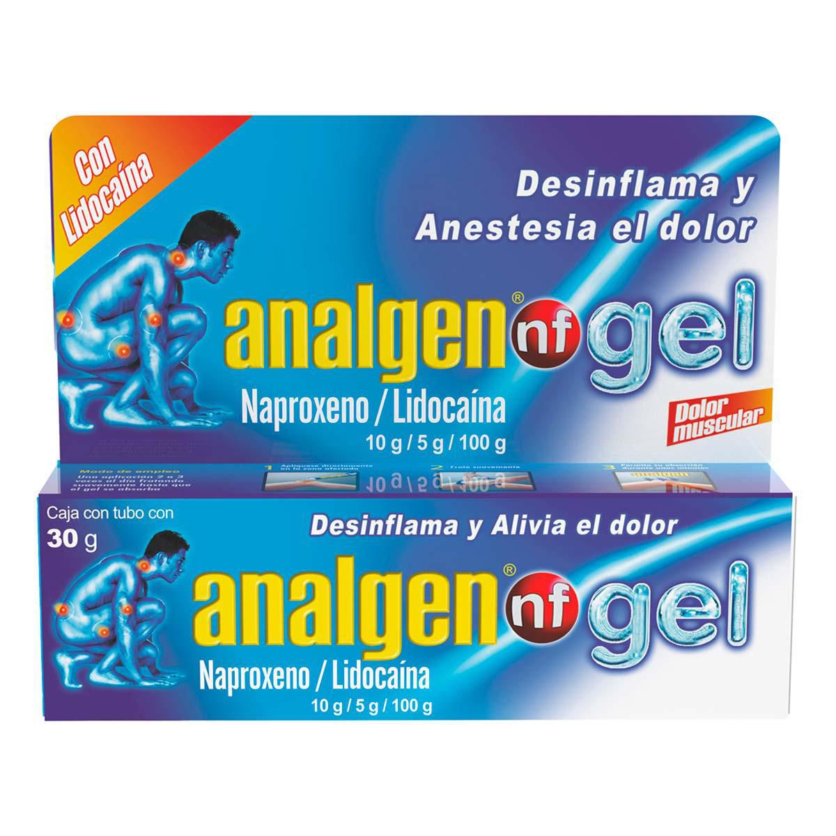Gel Analgen Naproxeno Lidocaína Caja con Tubo de 30g